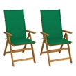 vidaXL Patio Reclining Chairs 2 pcs with Cushions Solid Acacia Wood