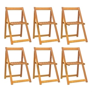 vidaXL Folding Garden Chairs 6 pcs Solid Wood Acacia