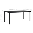 vidaXL Patio Dining Table Black 74.8