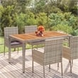 vidaXL Patio Table with Wooden Top Gray 59.1