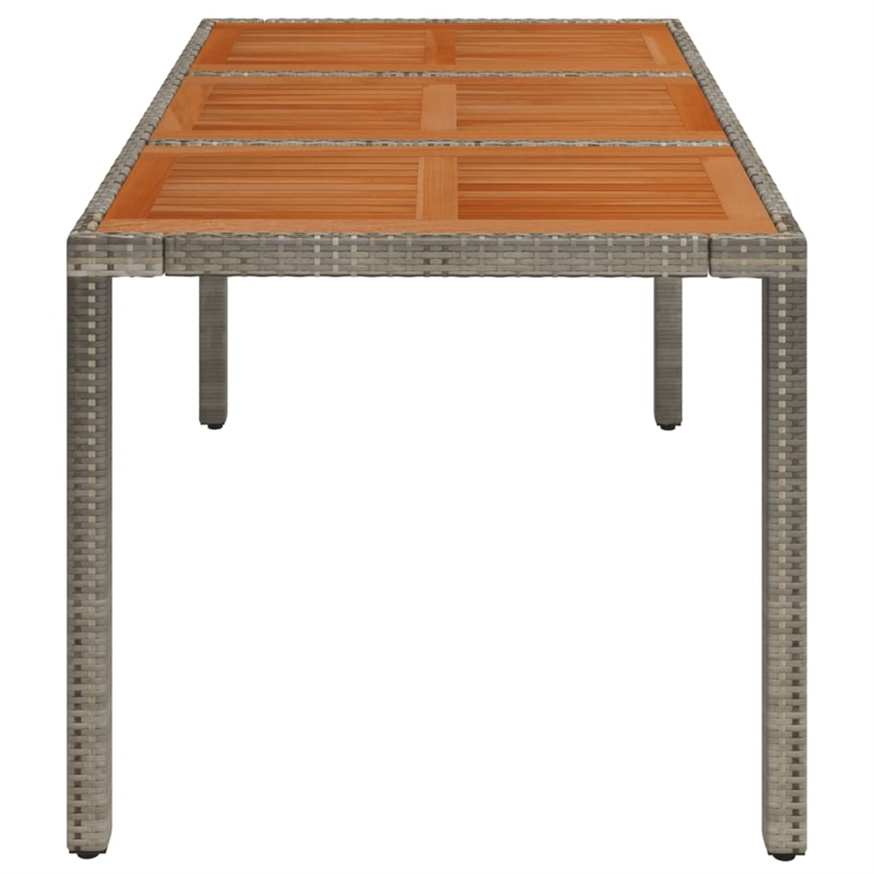 vidaXL Patio Table with Wooden Top Gray 59.1
