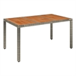 vidaXL Patio Table with Wooden Top Gray 59.1