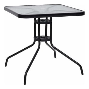 vidaXL Patio Table Black 27.6&quotx27.6&quotx27.6&quot Steel