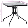 vidaXL Patio Table Black 27.6