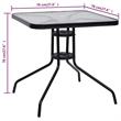 vidaXL Patio Table Black 27.6