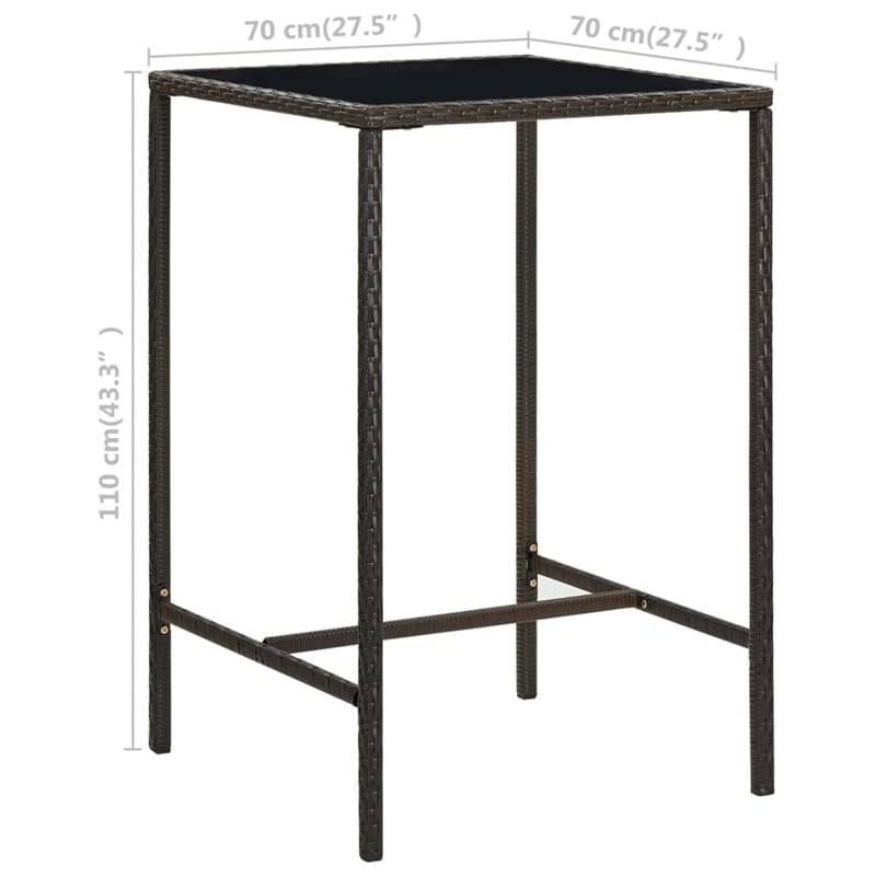 vidaXL Patio Bar Table Brown 27.6