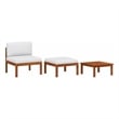 vidaXL 3 Piece Garden Lounge Set with Cushions Wood Acacia&Rope
