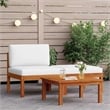 vidaXL 3 Piece Garden Lounge Set with Cushions Wood Acacia&Rope