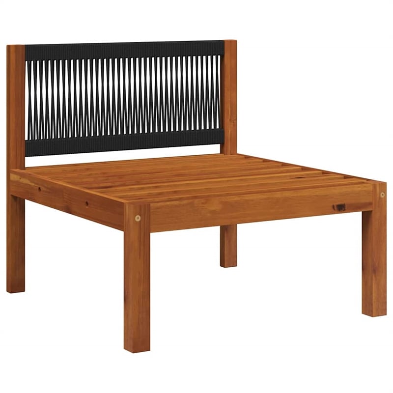 vidaXL 3 Piece Garden Lounge Set with Cushions Wood Acacia&Rope
