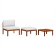 vidaXL 3 Piece Garden Lounge Set with Cushions Wood Acacia&Rope