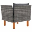 vidaXL Patio Sofa Poly Rattan and Solid Eucalyptus Wood