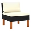 vidaXL Middle Sofa Poly Rattan and Solid Eucalyptus Wood