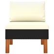 vidaXL Middle Sofa Poly Rattan and Solid Eucalyptus Wood