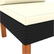 vidaXL Middle Sofa Poly Rattan and Solid Eucalyptus Wood