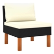 vidaXL Middle Sofa Poly Rattan and Solid Eucalyptus Wood