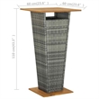 vidaXL Bar Table Gray 23.6