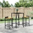 vidaXL Bar Table with Glass Top Black 27.6