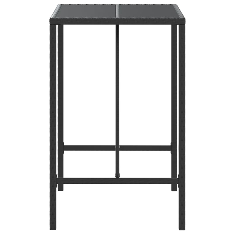 vidaXL Bar Table with Glass Top Black 27.6