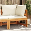 vidaXL Corner Sofa with Cream White Cushions Solid Acacia Wood