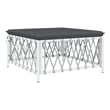vidaXL Patio Footstool with Cushion White Woven Fabric