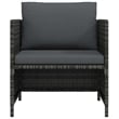 vidaXL Patio Sofa with Cushions Gray Poly Rattan