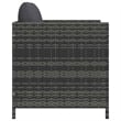 vidaXL Patio Sofa with Cushions Gray Poly Rattan