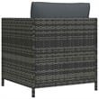 vidaXL Patio Sofa with Cushions Gray Poly Rattan