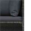 vidaXL Patio Sofa with Cushions Gray Poly Rattan