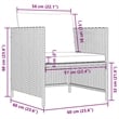 vidaXL Patio Sofa with Cushions Gray Poly Rattan