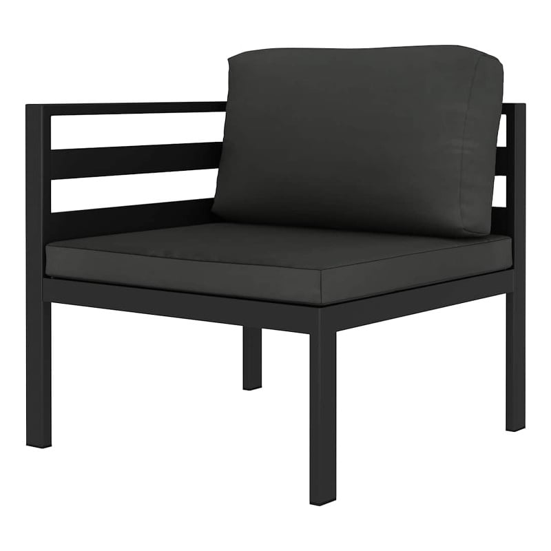 vidaXL Sectional Corner Sofa 1 pc with Cushions Aluminum Anthracite
