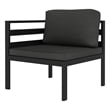 vidaXL Sectional Corner Sofa 1 pc with Cushions Aluminum Anthracite