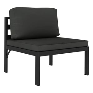 vidaXL Sectional Middle Sofa with Cushions Aluminum Anthracite