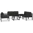 vidaXL Sectional Middle Sofa with Cushions Aluminum Anthracite