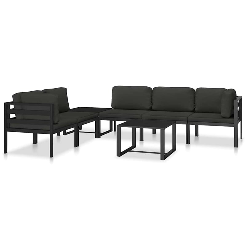 vidaXL Sectional Middle Sofa with Cushions Aluminum Anthracite