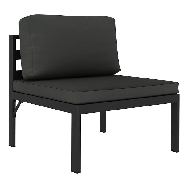 vidaXL Sectional Middle Sofa with Cushions Aluminum Anthracite