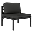 vidaXL Sectional Middle Sofa with Cushions Aluminum Anthracite