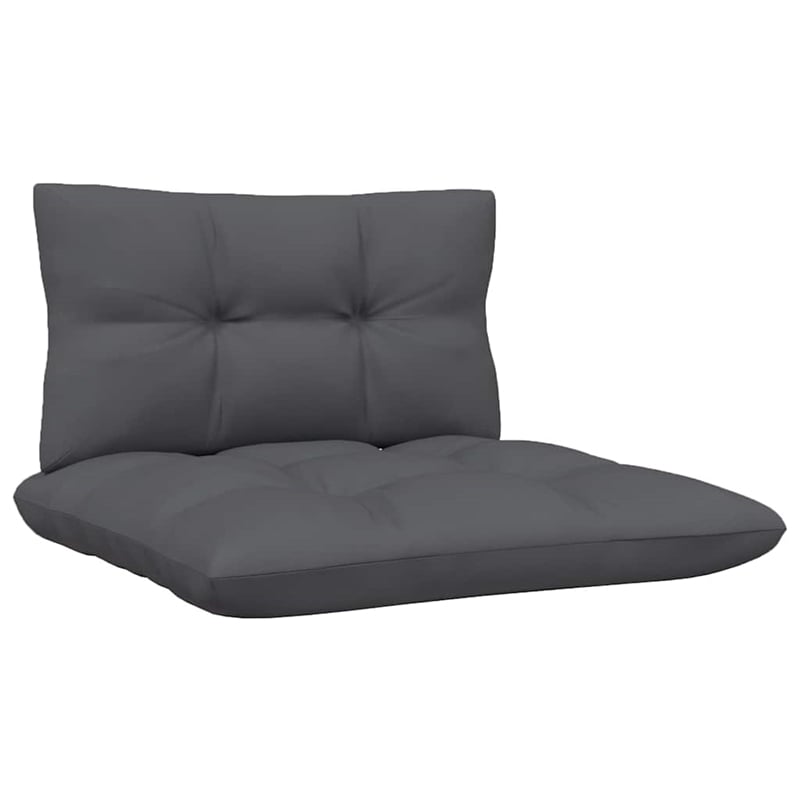 vidaXL Patio Middle Sofa with Cushions Black Solid Pinewood