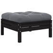 vidaXL 2-Seater Patio Sofa with Cushions Black Solid Pinewood