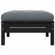 vidaXL 2-Seater Patio Sofa with Cushions Black Solid Pinewood