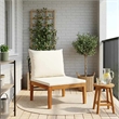 vidaXL Garden Middle Sofa with Cushions Solid Acacia Wood & Rope