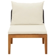 vidaXL Garden Middle Sofa with Cushions Solid Acacia Wood & Rope