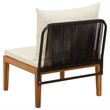vidaXL Garden Middle Sofa with Cushions Solid Acacia Wood & Rope
