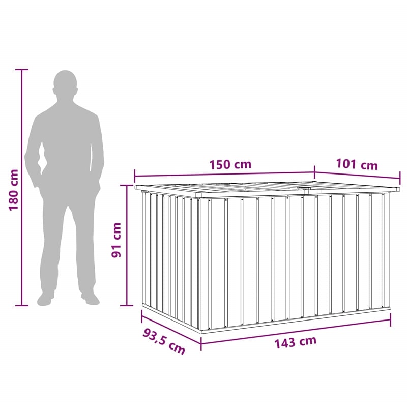 vidaXL Patio Storage Box Gray 58.7