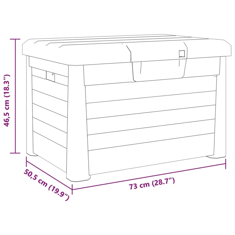 vidaXL Outdoor Cushion Box Anthracite 73x50.5x46.5 cm Polypropylene