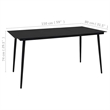 vidaXL Patio Dining Table Black 59.1