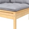 vidaXL 2-Seater Patio Sofa with Gray Cushions Solid Pinewood