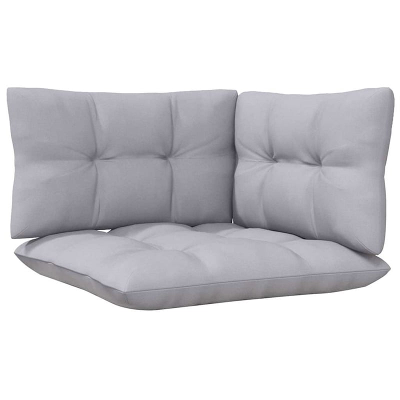 vidaXL 2-Seater Patio Sofa with Gray Cushions Solid Pinewood