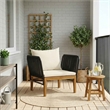 vidaXL Garden Chair with Cushions Solid Acacia Wood & Rope Natural