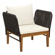 vidaXL Garden Chair with Cushions Solid Acacia Wood & Rope Natural