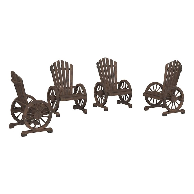 vidaXL Patio Adirondack Chairs 4 pcs Solid Wood Fir